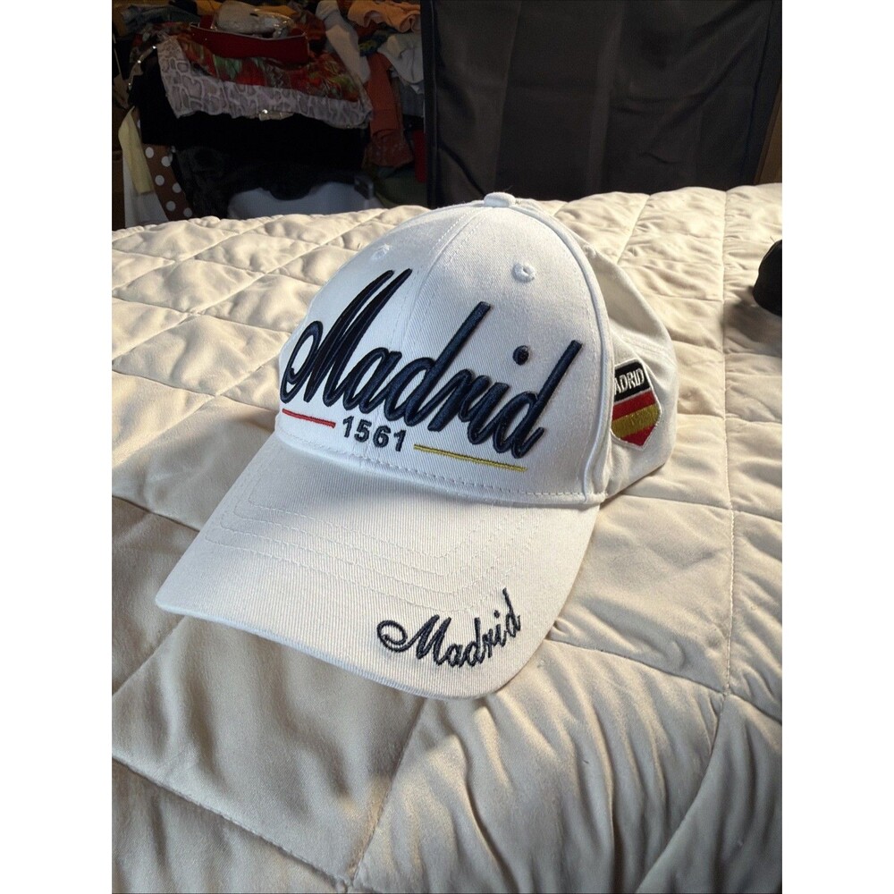 Madrid 1561 Robin Ruth Hat Navy Embroidered Logos Hook and Loop Adjustable